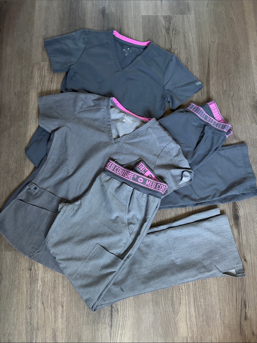 Med Couture Gray Scrub Sets